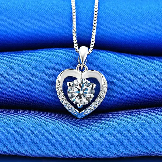 "Dazzling Love Moissanite Diamond Necklace"
